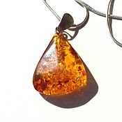 Украшения handmade. Livemaster - original item Amber pendant Solar luster made of natural amber yellow orange. Handmade.