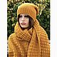 Вязаная шапка-бини горчичного цвета. Шапки. Hat&Scarf (вязаные аксессуары). Ярмарка Мастеров.  Фото №5