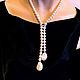 Pearl necklace tie with Baroque pearls. Necklace. Magical Beauty Gems. My Livemaster. Фото №4