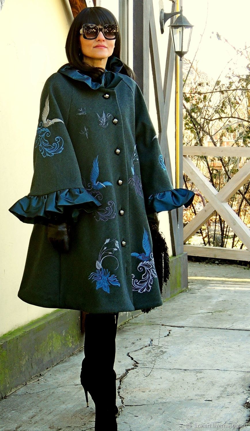 Пальто женское демисезонное с вышивкой (848), Пальто, Одесса,  Фото №1