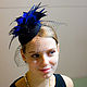 Шляпка коктейльная Синее перо. Шляпы. EDIS | дизайнерские шляпы Наталии Эдис. Ярмарка Мастеров.  Фото №5