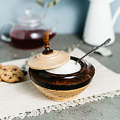 Посуда handmade. Livemaster - original item Wooden Sugar bowl Siberian Cedar for honey, salt, spices #K52. Handmade.