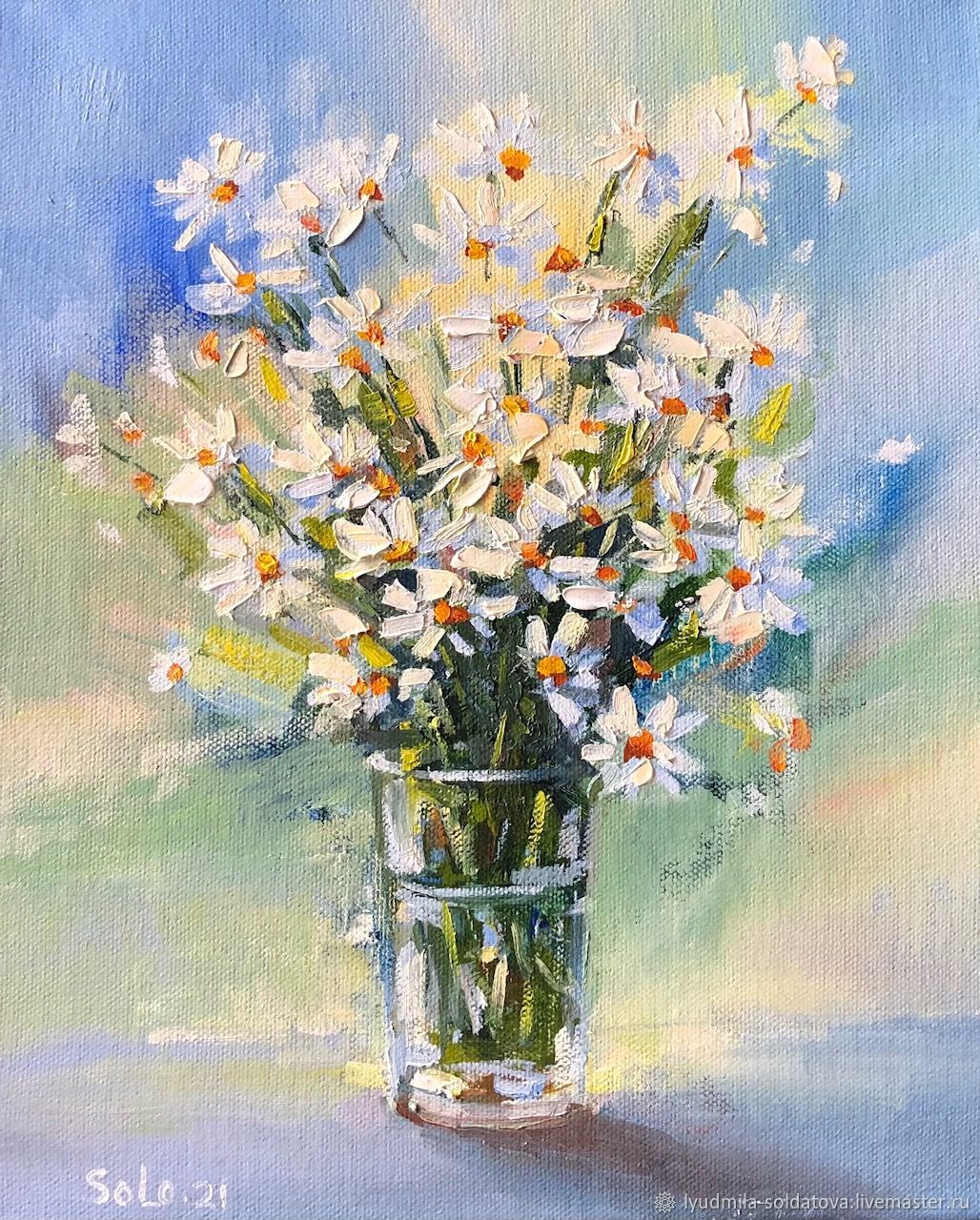 Картины: Букет из ромашек купить в интернет-магазине Ярмарка Мастеров ...