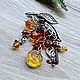 Amber. Brooch 'Underwater garden' amber Melchior, Brooches, Moscow,  Фото №1