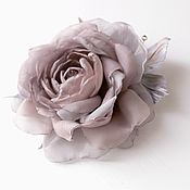 Украшения handmade. Livemaster - original item fabric flower. Chiffon rose brooch 