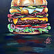  Burger with nuggets. Original. Pictures. Valeria Akulova ART. My Livemaster. Фото №4