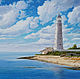 The painting 'Landscape with lighthouse' 50h60 cm, Pictures, Rostov-on-Don,  Фото №1