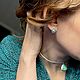 Пусеты «Добрая сказка» из серебра и хризолита, Серьги-пусеты, Севастополь,  Фото №1