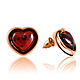 Earrings 925 silver, amber, heart-shaped, love, Earrings, Kaliningrad,  Фото №1