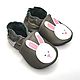 Bunny Baby Shoes, Gray Shoes, Crib Shoes, Toddler Shoes, Ebooba. Moccasins. ebooba. Online shopping on My Livemaster.  Фото №2