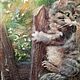 Заказать  Котёнок-озорник 15х15. Наталия ∽ Картины из шерсти ∽ (WoolenArt). Ярмарка Мастеров. . Картины Фото №3