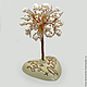 Tree of pearls on mother of pearl heart with a personalized inscription
