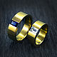 Titanium rings yellow with aquamarine and sapphire. Rings. asgdesign. Online shopping on My Livemaster.  Фото №2
