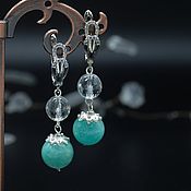 Украшения handmade. Livemaster - original item Earrings made of amazonite rock crystal 