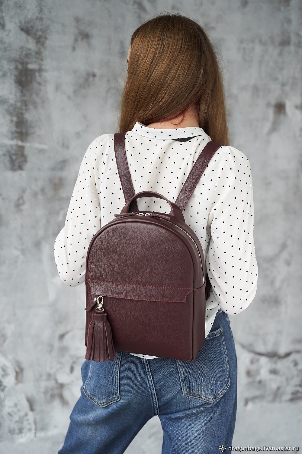 Burgundy 2025 backpack purse