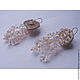 Champagne earrings rose quartz. Earrings. Marina Lambrozo leather and stone. My Livemaster. Фото №4