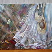 Картины и панно handmade. Livemaster - original item Author`s oil Painting with Pointe shoes 