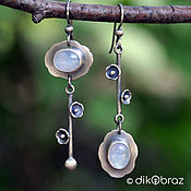 Украшения handmade. Livemaster - original item Silver moonstone wild Plum earrings. Handmade.