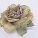 FABRIC FLOWERS. Rose-brooch 'olive-gold'. Brooches. fioridellavita. My Livemaster. Фото №4