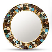 Для дома и интерьера handmade. Livemaster - original item Round wooden mirror made of solid wood 