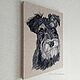 Wool paintings Portrait of a Schnauzer Puppy Wall Panel. Pictures. Game in felting. My Livemaster. Фото №4