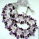 Necklace 3 threads of amethyst, garnet and rose quartz - briolettes. Necklace. Dorida's Gems (Dorida-s-gems). My Livemaster. Фото №4