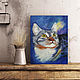 Painting cat portrait of a cat in oil 40h30. Pictures. Yulia Berseneva ColoredCatsArt. My Livemaster. Фото №6