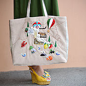 Сумки и аксессуары handmade. Livemaster - original item Tote bag with embroidery for women Italy. Handmade.