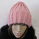 Beanie hat in powdery color, half-wool. Caps. Cozy corner (nadejdamoshkina). Online shopping on My Livemaster.  Фото №2