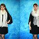Hand knitted embroidered shawl,White wool scarf,Bridal cape №6P. Wraps. Oksana (superplatok). Ярмарка Мастеров.  Фото №5