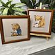 The picture is embroidered with a cross Bear and bunny. Pictures. Embroidery by Alena. Ярмарка Мастеров.  Фото №4