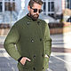 Olive knitted men's cardigan with buttons. Mens outerwear. SHAPAR - knitting clothes. My Livemaster. Фото №4