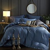 Для дома и интерьера handmade. Livemaster - original item Blue lake bed linen-LUX satin. Handmade.