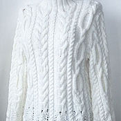 Одежда handmade. Livemaster - original item White knitted sweater. Handmade.