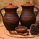 Clay jug with lid 1,1 l, Pitchers, Vyborg,  Фото №1
