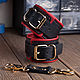 BDSM handcuffs CLASSIC BLACK-n-RED. Subculture Attributes. Dogma Leather Goods. Online shopping on My Livemaster.  Фото №2