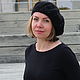 Black wool beret with sequins. Berets. WoolenHatWithFlowers. Online shopping on My Livemaster.  Фото №2