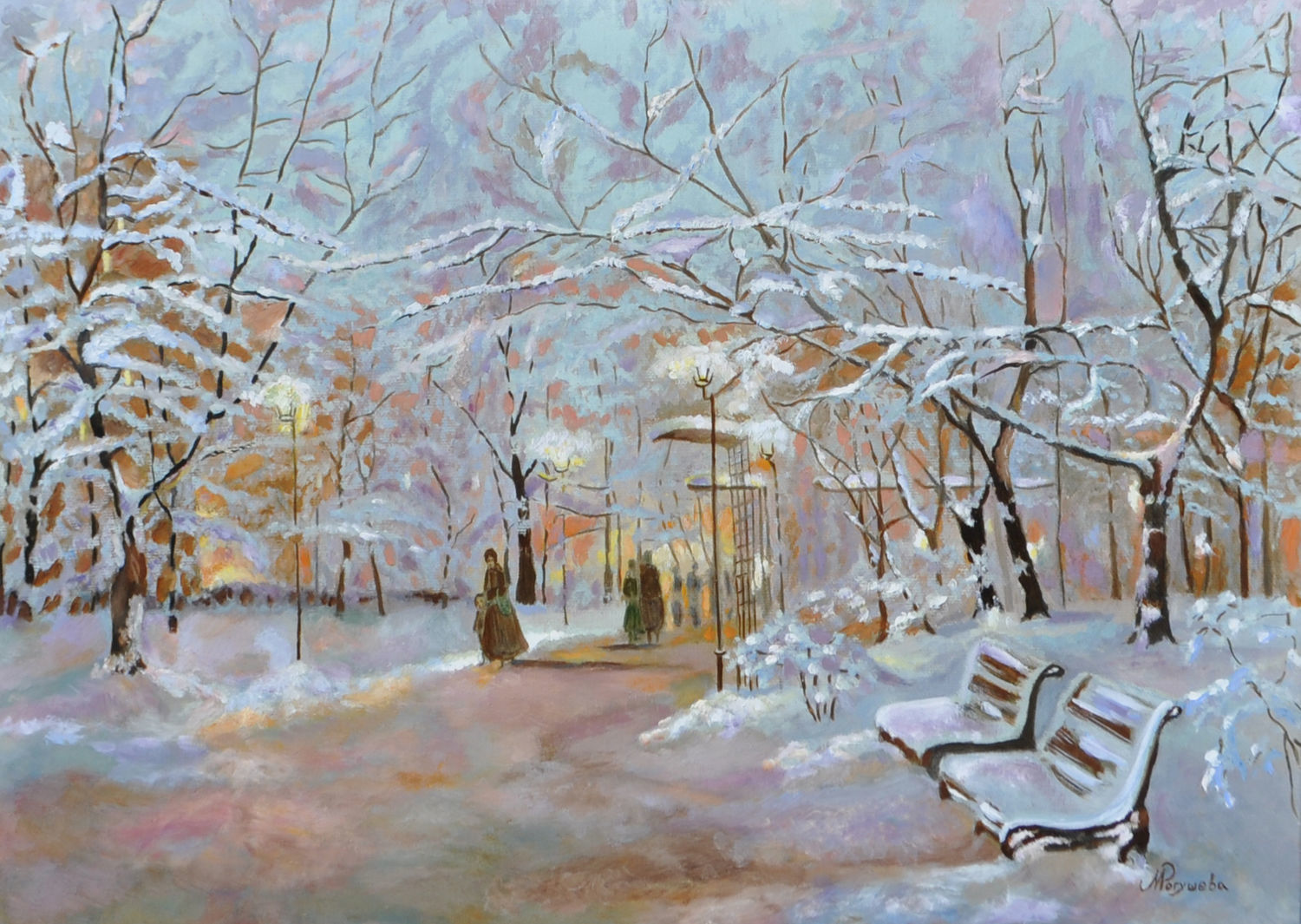 Гоголевский бульвар зимой картины