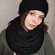 Snudy: Snood black women's knitted kid mohair in two turns. Snudy1. Scarfland. My Livemaster. Фото №4