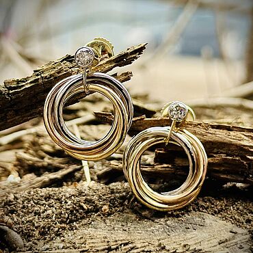 Украшения ручной работы. Ярмарка Мастеров - ручная работа Серьги Cartier Trinity.. Handmade.