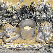 Сувениры и подарки handmade. Livemaster - original item Christmas composition with Angels Christmas glitter. Handmade.
