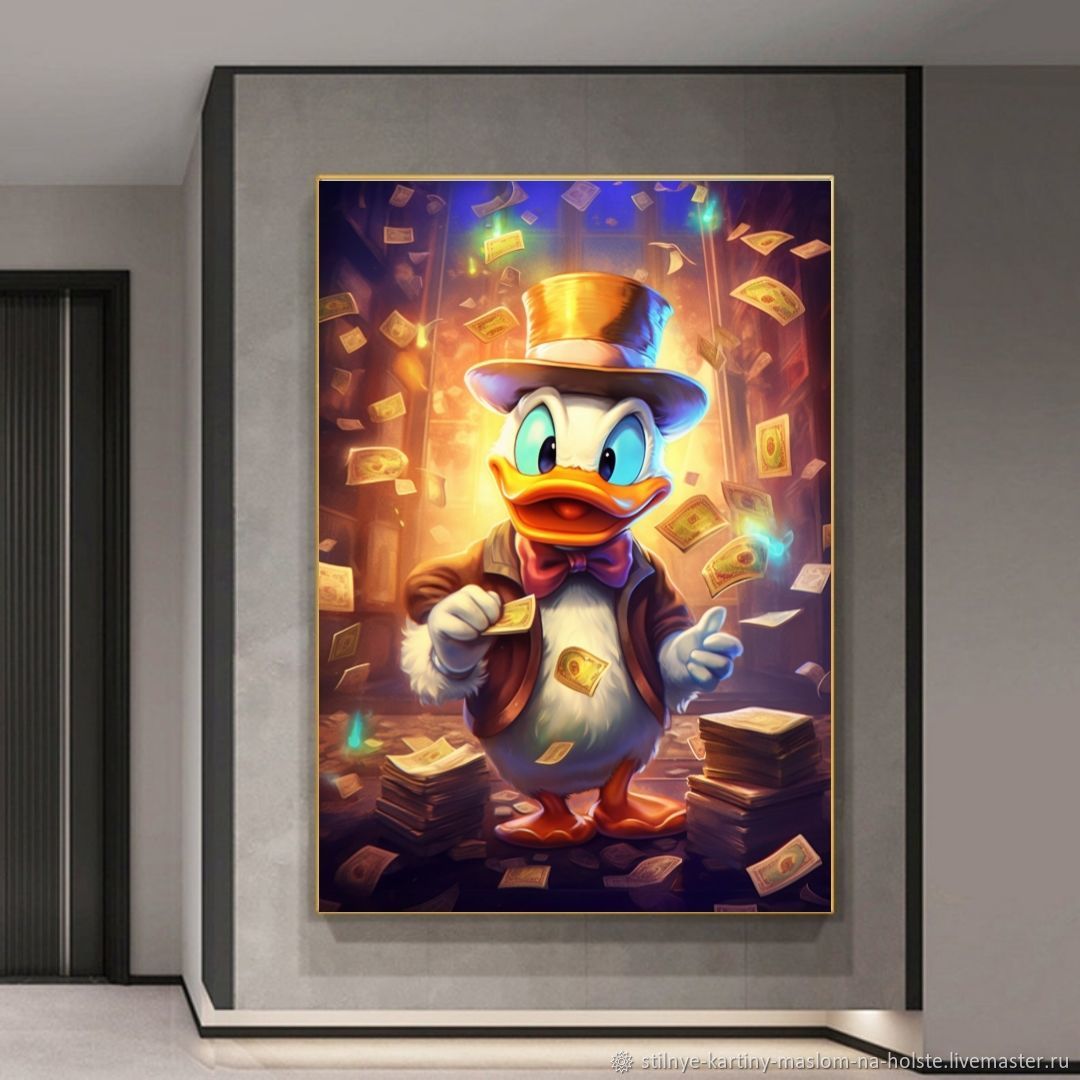 Картина маслом Скрудж с деньгами Премиум холст в интернет-магазине ...