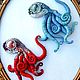 Brooch ' Octopus in blue'. Brooches. Anastasiya Kozlova. Online shopping on My Livemaster.  Фото №2