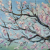 Картины и панно handmade. Livemaster - original item Oil painting. Blossoming apricot.. Handmade.