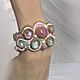 Rainbow cloud bracelet. Ruby, aquamarine, sapphire, amethyst, pearl. Hard bracelet. ssowl. My Livemaster. Фото №4