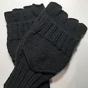 Аксессуары handmade. Livemaster - original item Transformers mittens half-wool black, L. Handmade.