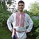 The shirt is a men's ceremonial. People\\\'s shirts. Beloslava. Online shopping on My Livemaster.  Фото №2