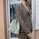 Light grey Genuine leather Shoulder bag with strap. Bucketbag. Olga'SLuxuryCreation. Online shopping on My Livemaster.  Фото №2