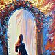 Картина путь к себе маслом, девушка с цветами. Картины. Современные картины маслом. Ярмарка Мастеров.  Фото №4