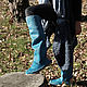 botas: Botas altas de piel de Pony de otoño - azul, High Boots, Rimini,  Фото №1